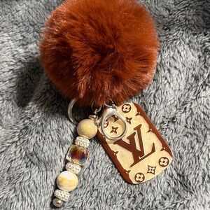Pom Pom Keychain with Pendant.